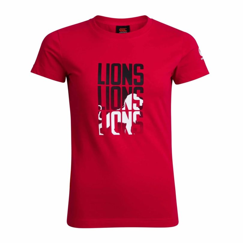 Женская футболка british irish lions womens lion t shirt красная продажа